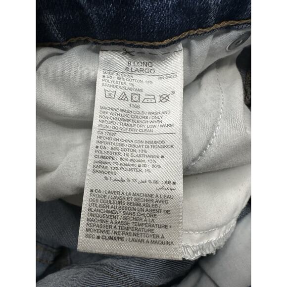 Old Navy Jeans Original Mid Rise Raw Hem Stretch Denim Womens Size 8 Long Tall - Picture 6 of 8